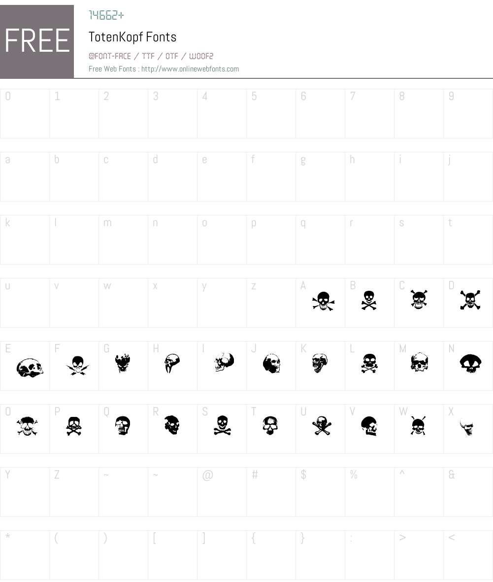 TotenKopf Font Screenshots
