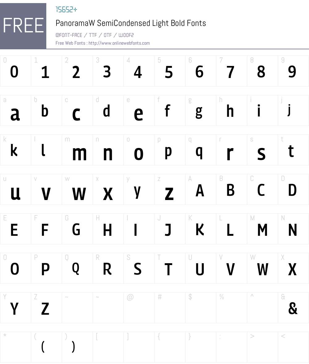 PanoramaW SemiCondensed Light Font Screenshots
