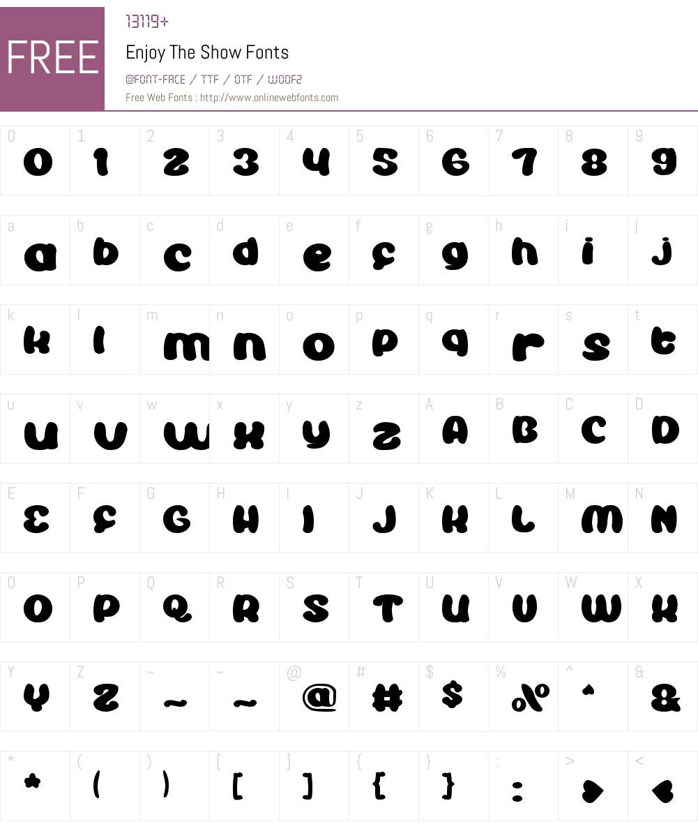 Enjoy The Show Font Screenshots