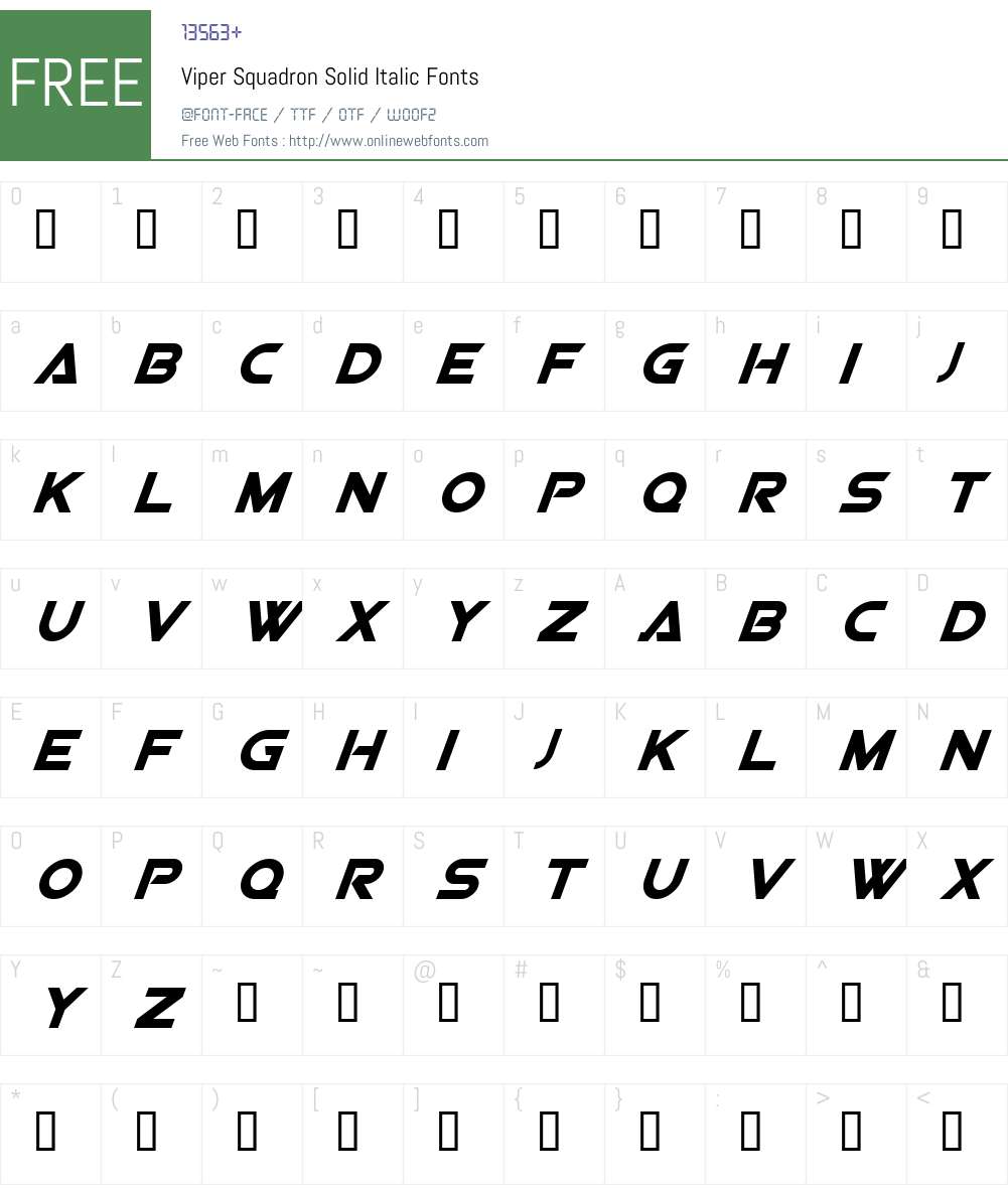 Viper Squadron Solid Font Screenshots