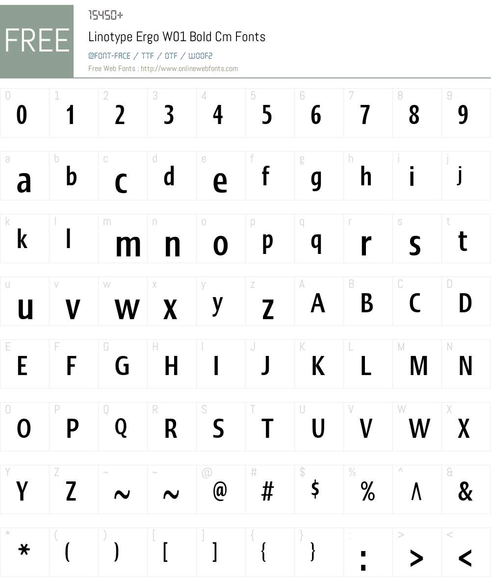 LinotypeErgoW01-BoldCm Font Screenshots