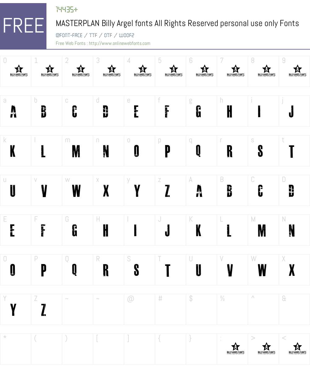 MASTERPLAN Font Screenshots
