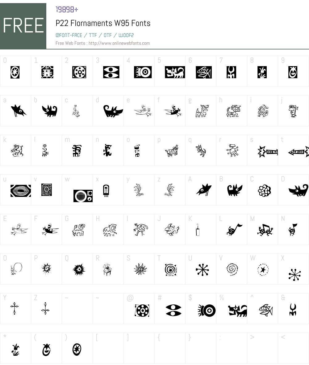 P22FlornamentsW95 Font Screenshots