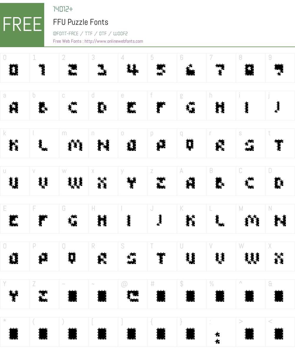 FFU Puzzle Font Screenshots