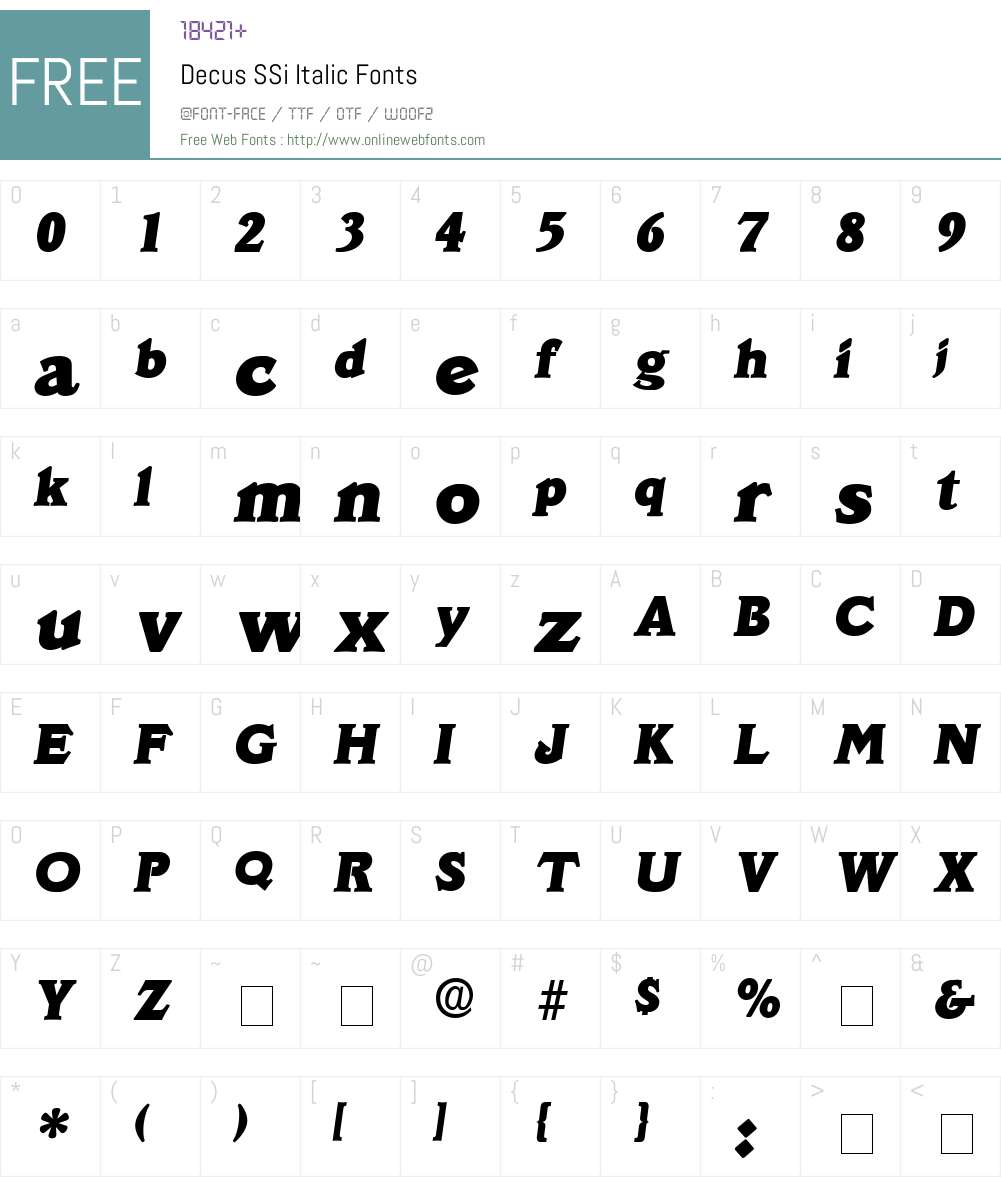 Decus SSi Font Screenshots