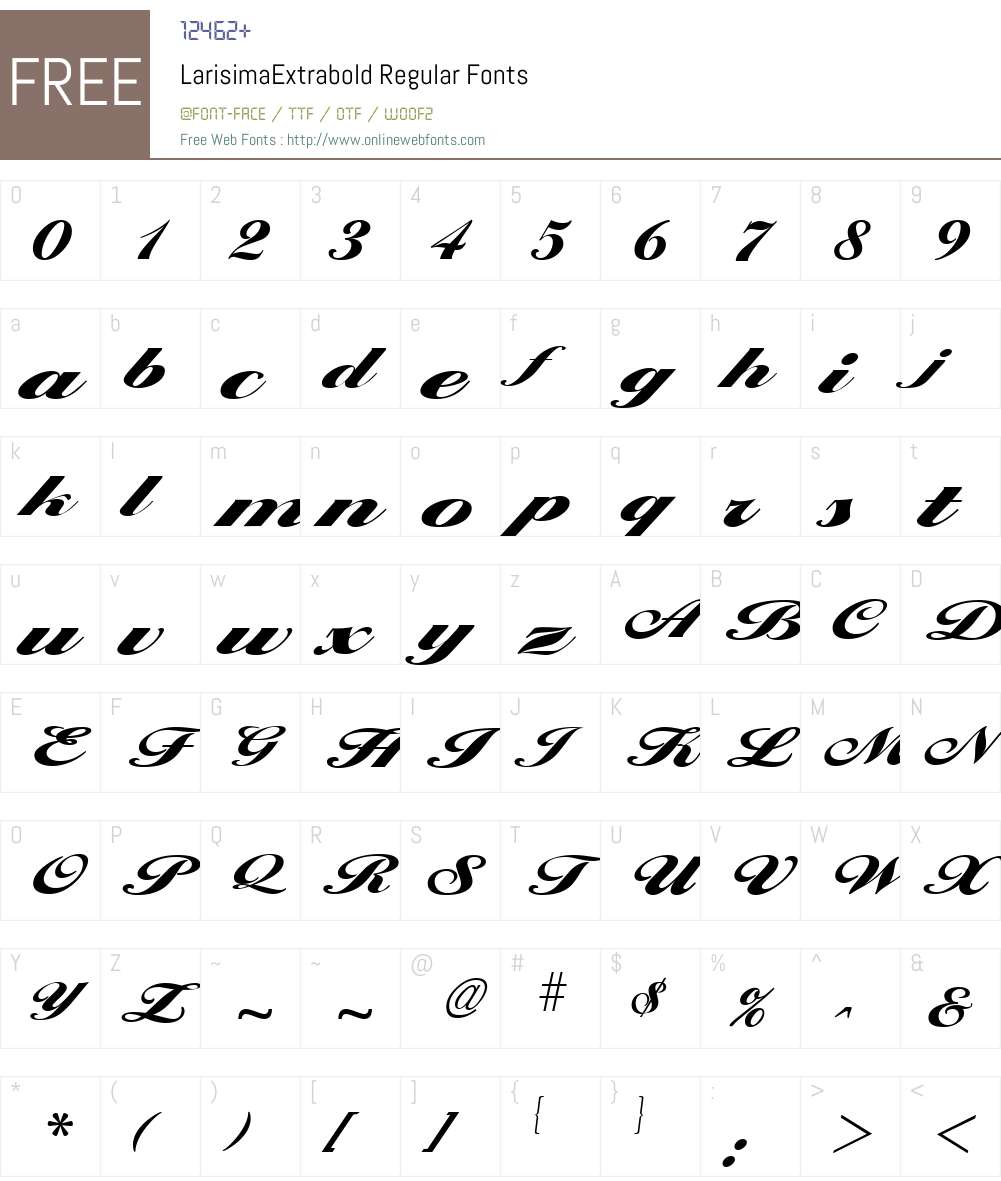 LarisimaExtrabold Font Screenshots