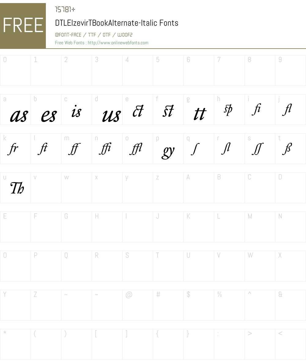 DTLElzevirTBookAlternate Font Screenshots