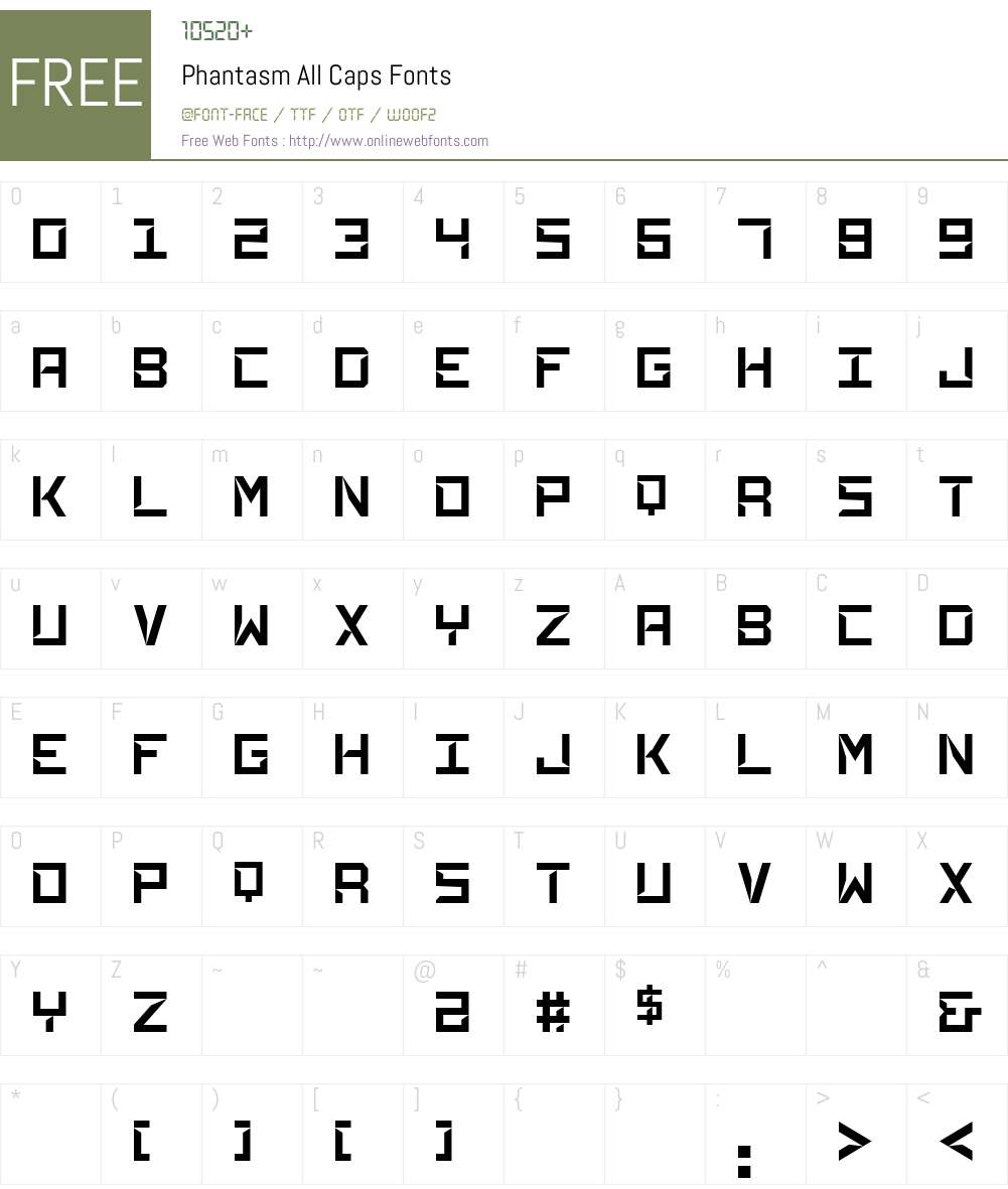 Phantasm Font Screenshots