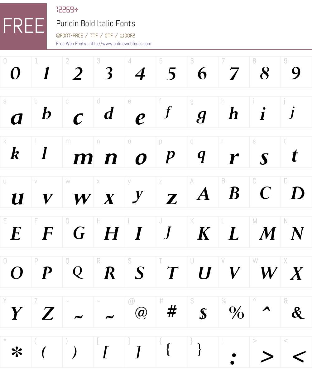 Purloin Font Screenshots