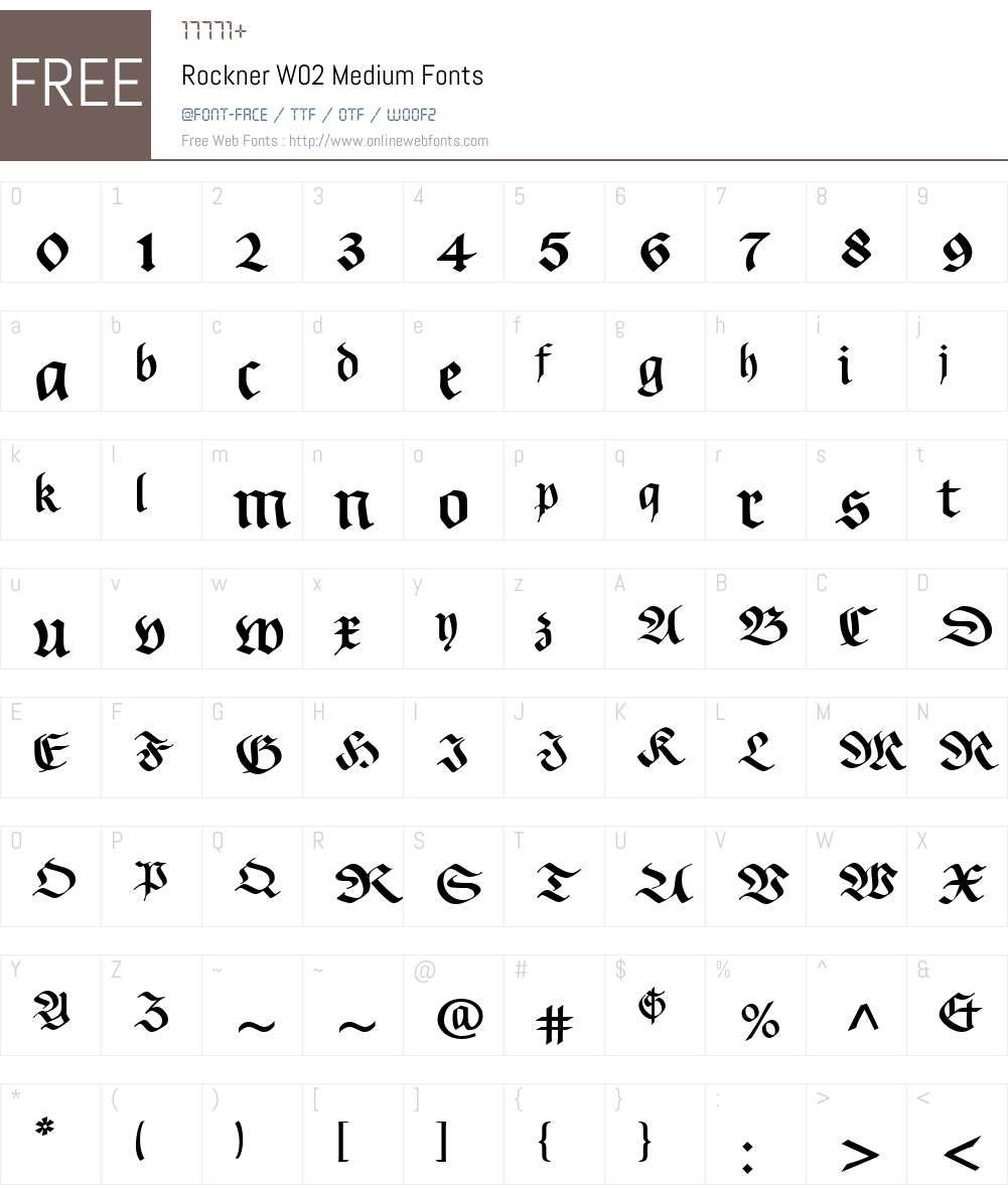 Rockner Font Screenshots