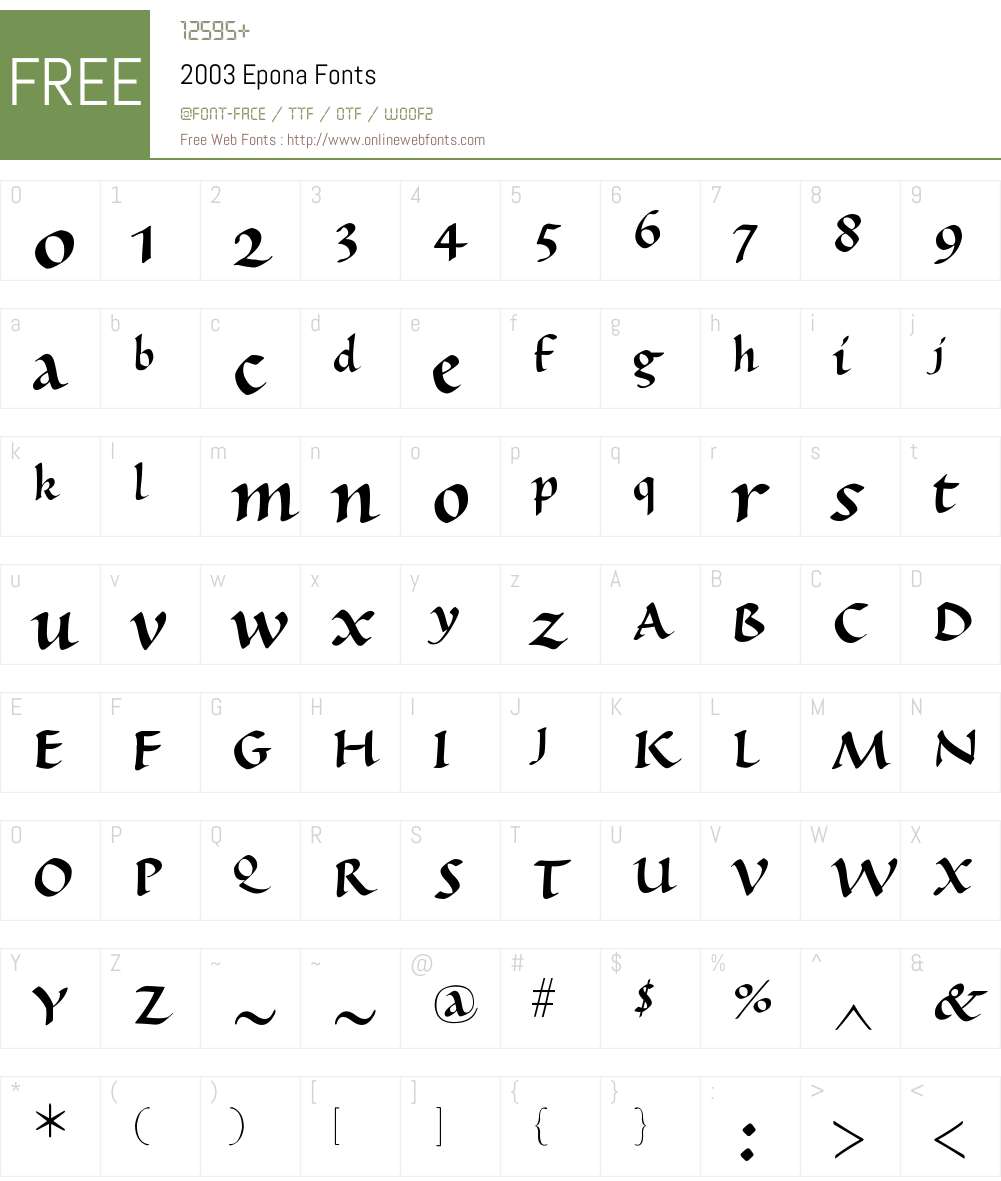 2003 Epona Font Screenshots