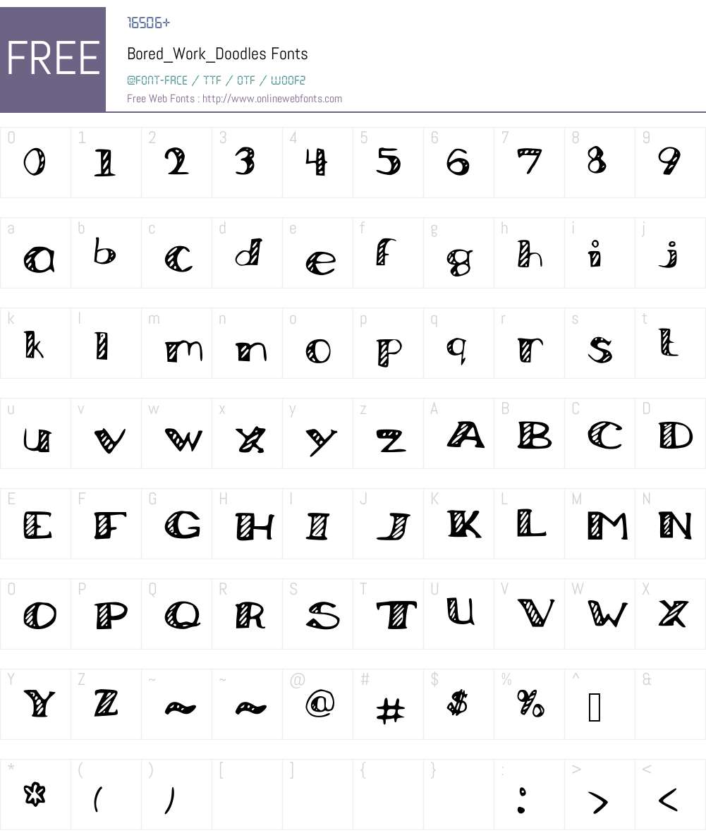 Bored_Work_Doodles Font Screenshots