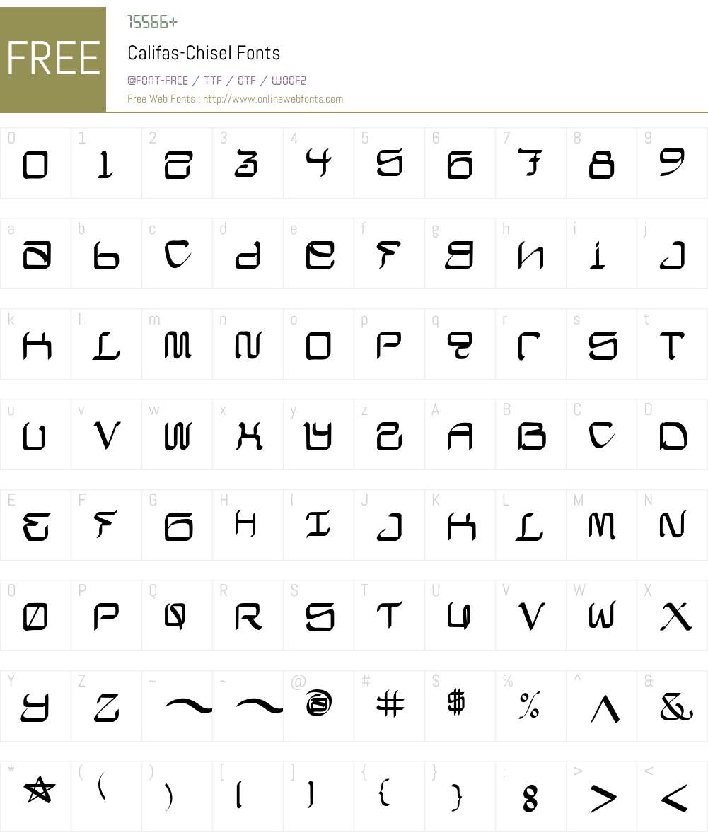 Califas-Chisel Font Screenshots
