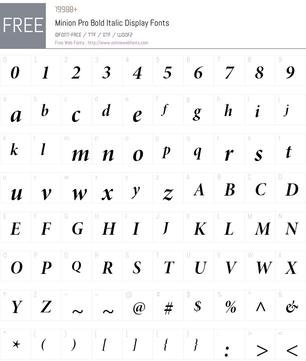 Minion Pro Font Screenshots