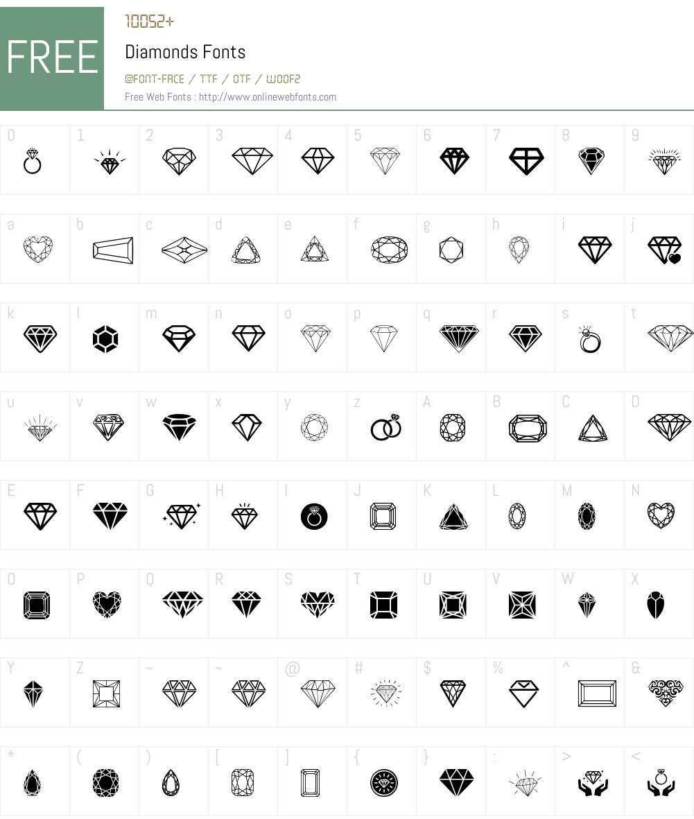 Diamonds Font Screenshots