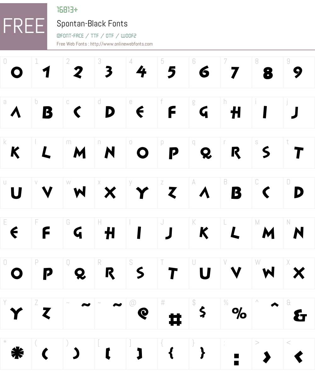 Spontan Font Screenshots