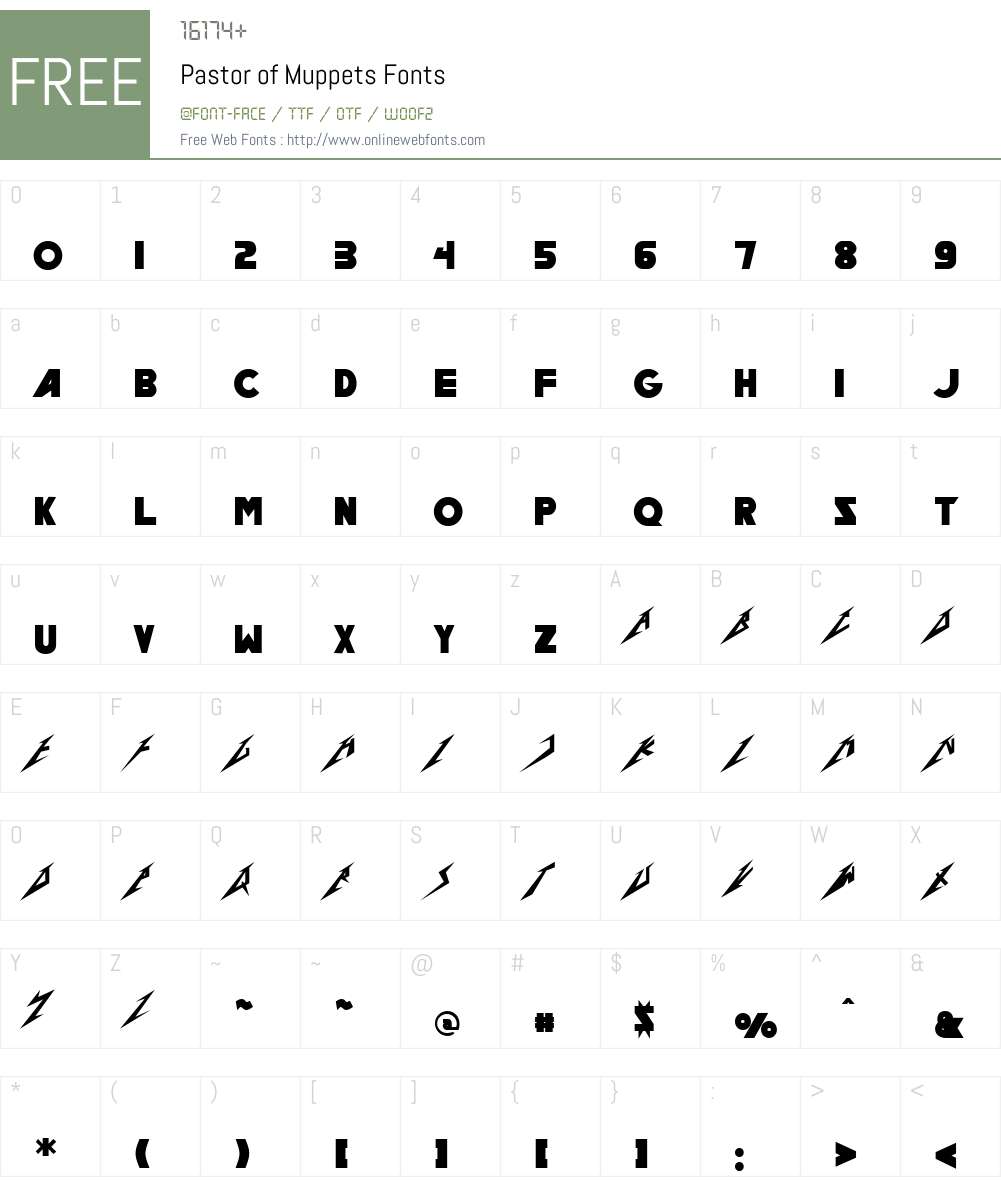 Pastor of Muppets Font Screenshots
