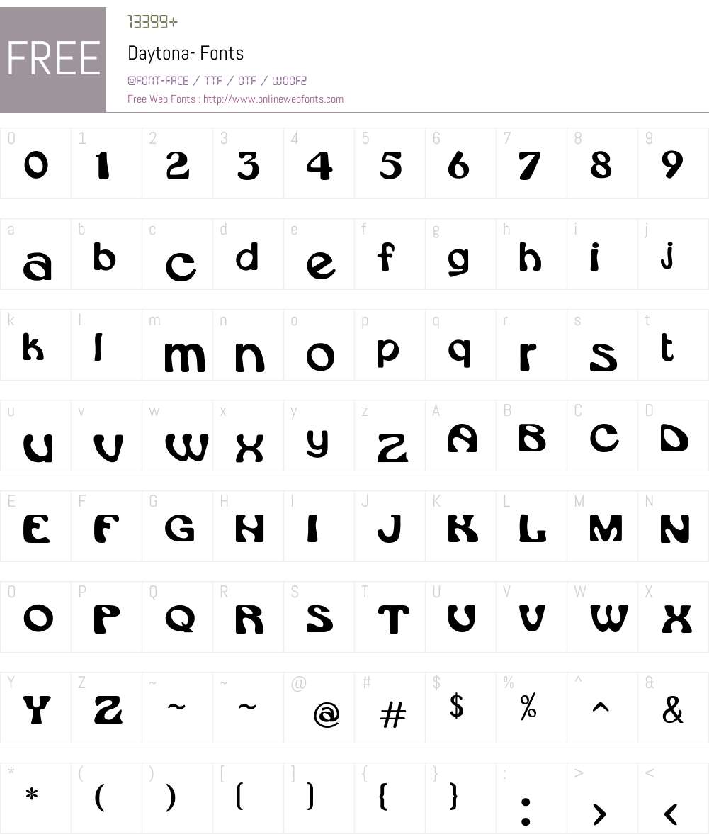 Daytona- Font Screenshots