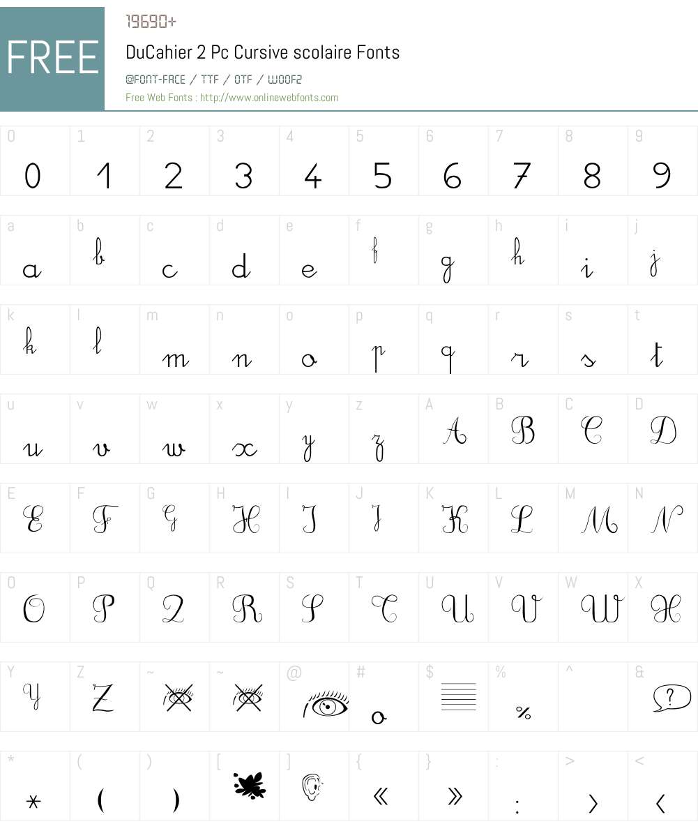DuCahier 2 Pc Font Screenshots