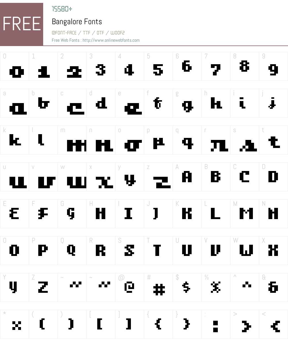 Bangalore Font Screenshots