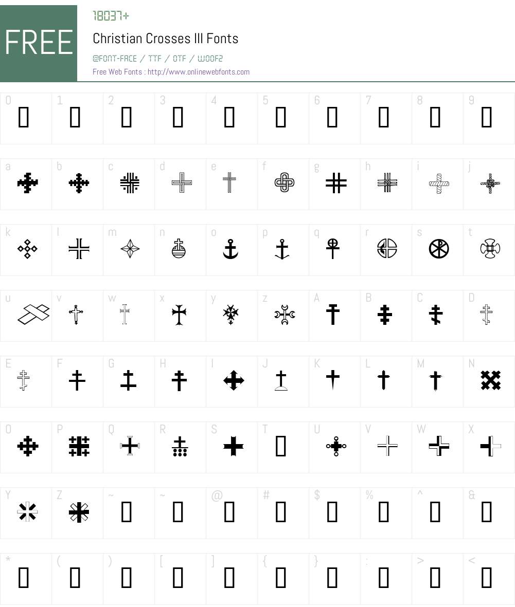 Christian Crosses III Font Screenshots