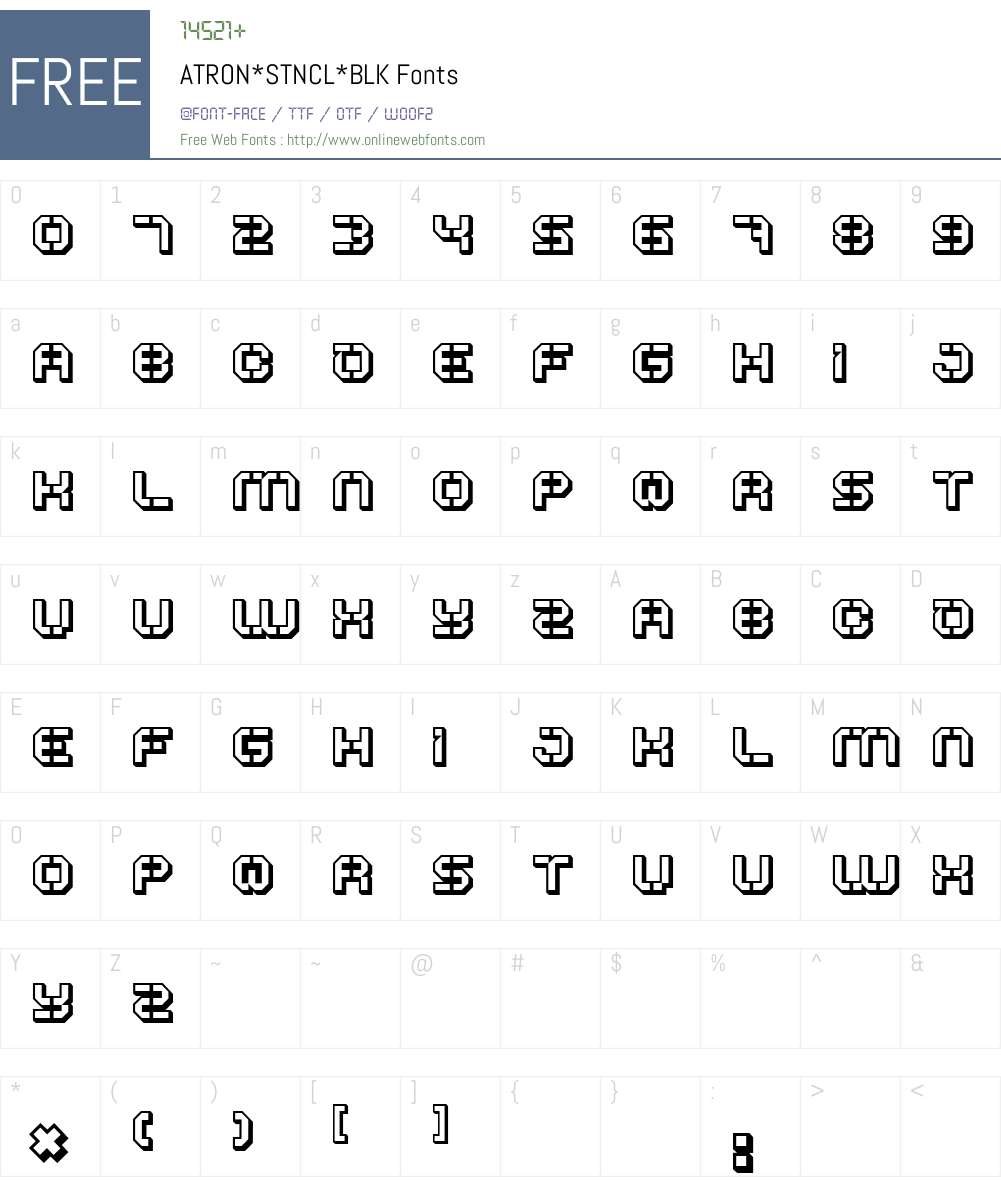 ATRON Font Screenshots