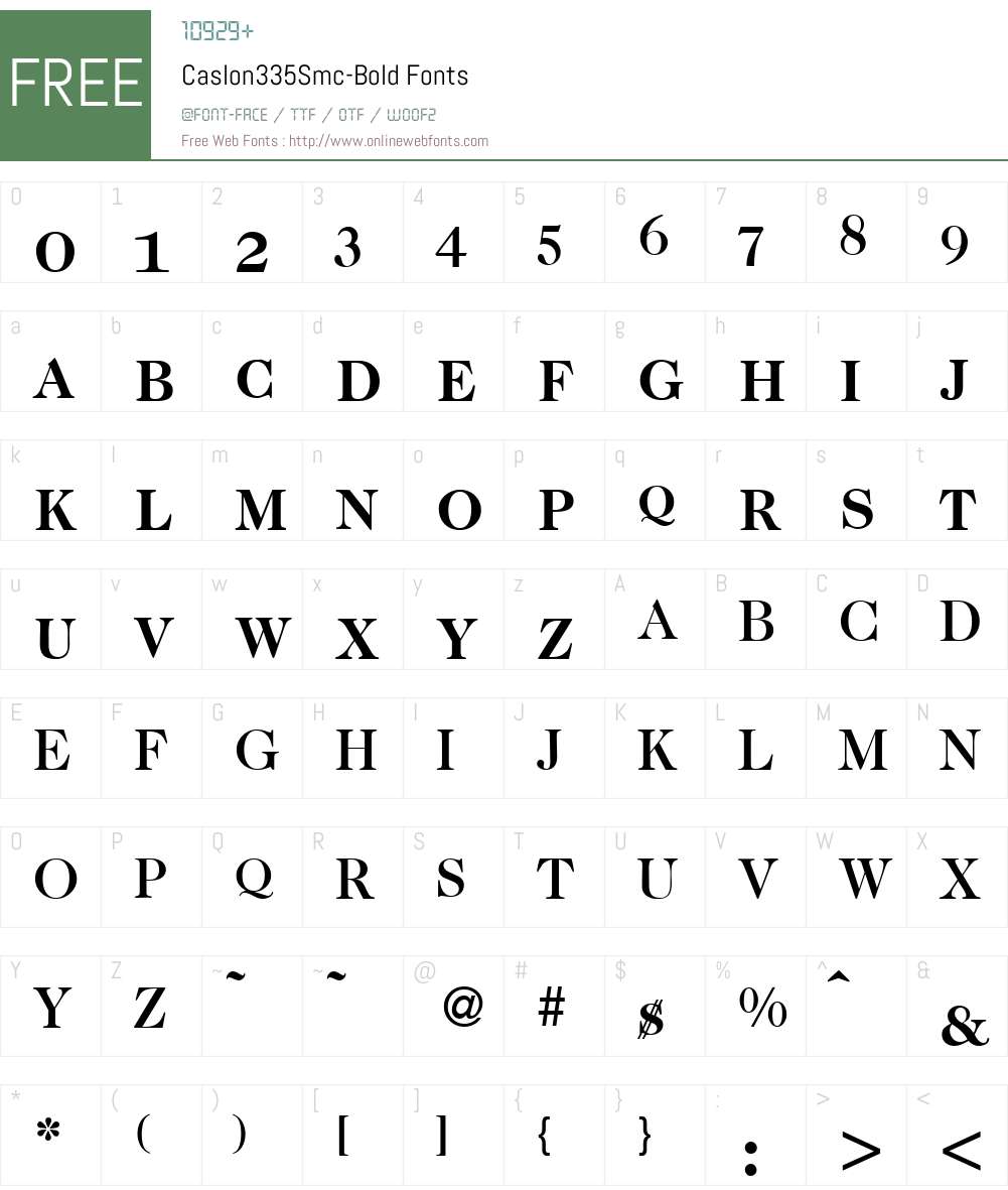 Caslon335Smc Font Screenshots