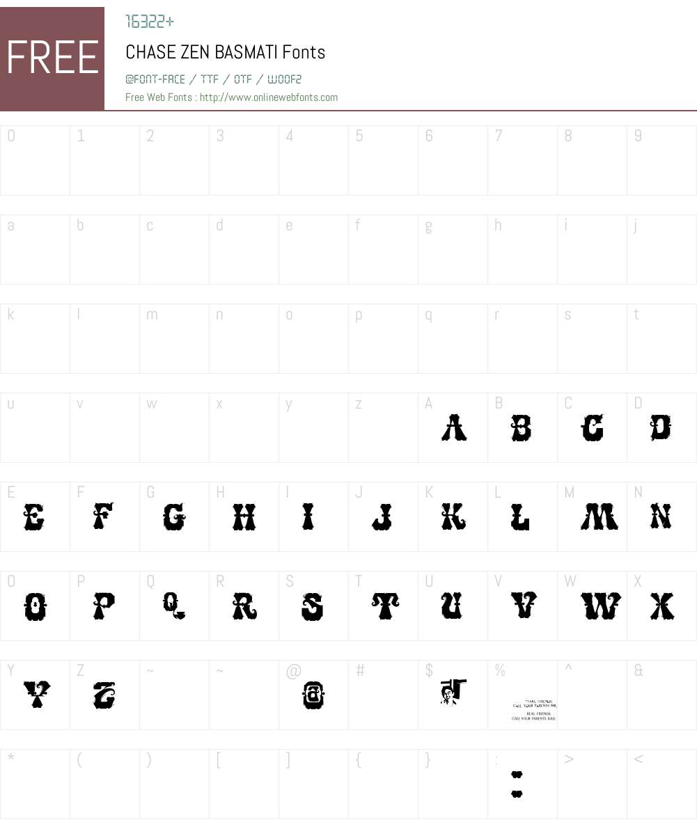 CHASE ZEN BASMATI Font Screenshots