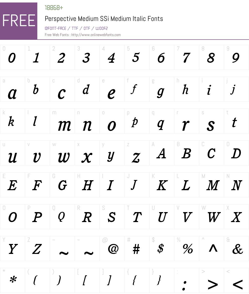 Perspective Medium SSi Font Screenshots
