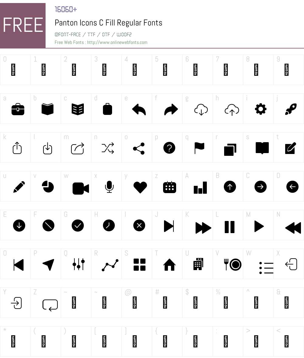 PantonIcons-CFillRegular Font Screenshots
