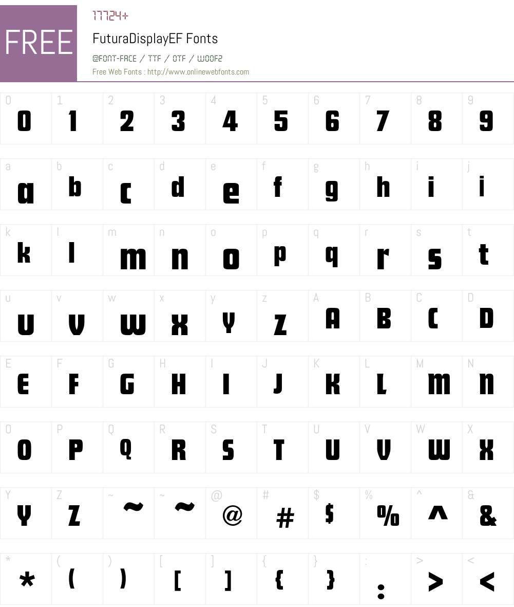 FuturaDisplayEF Font Screenshots