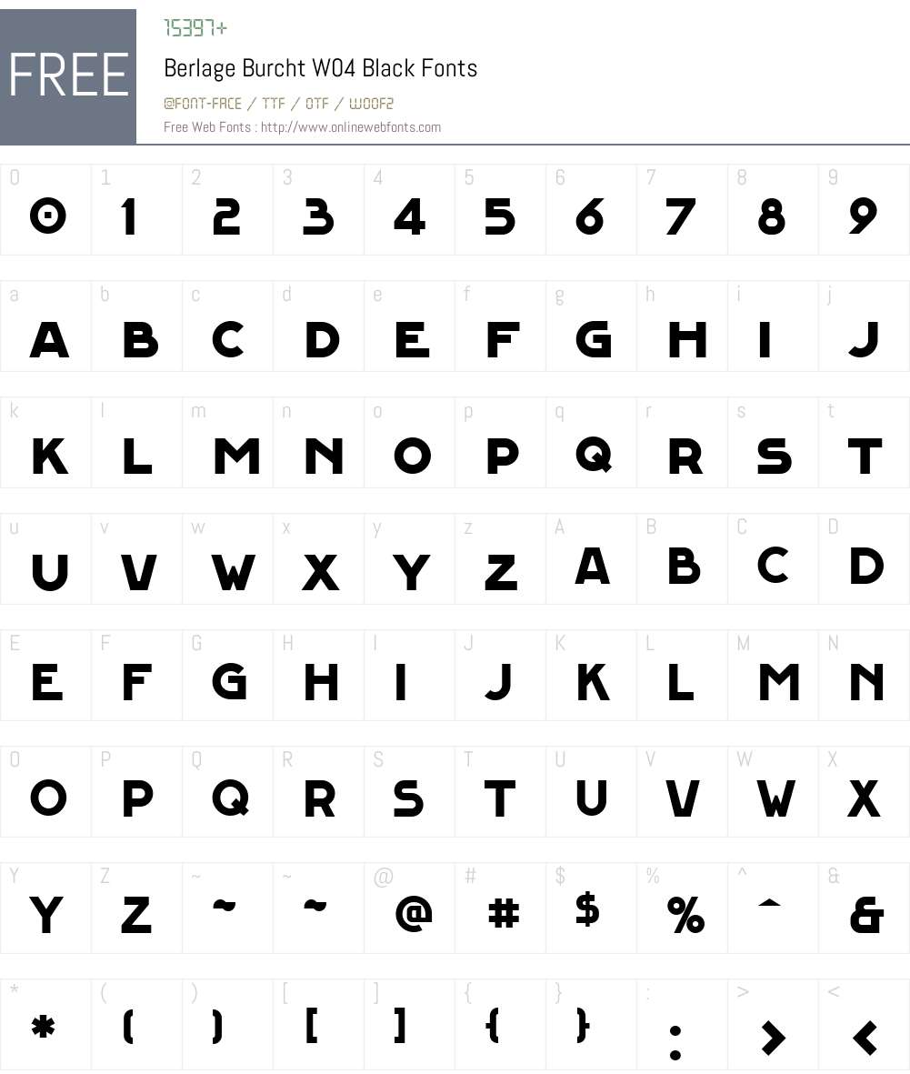 FF Berlage Burcht Font Screenshots