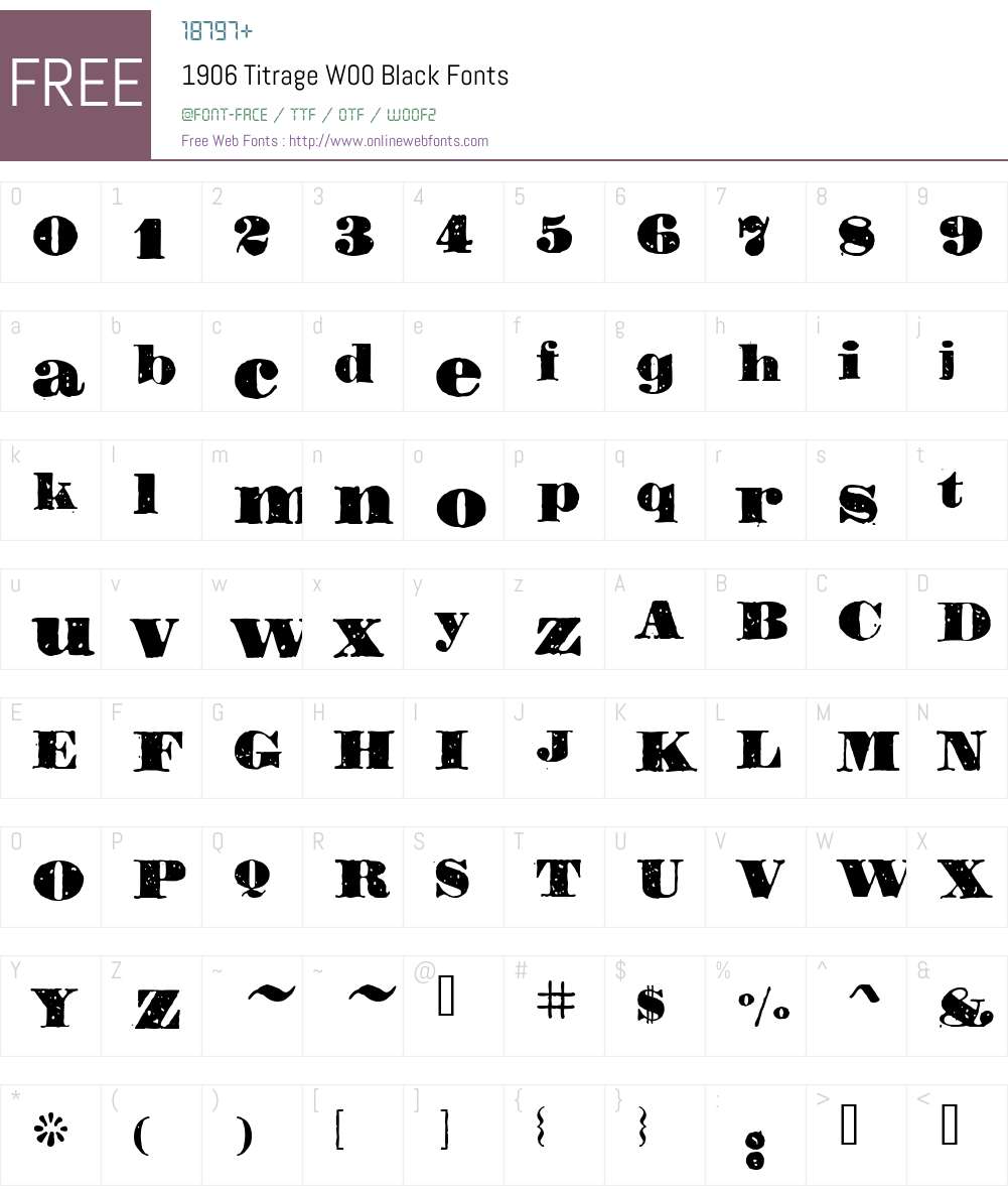 1906 Titrage Font Screenshots