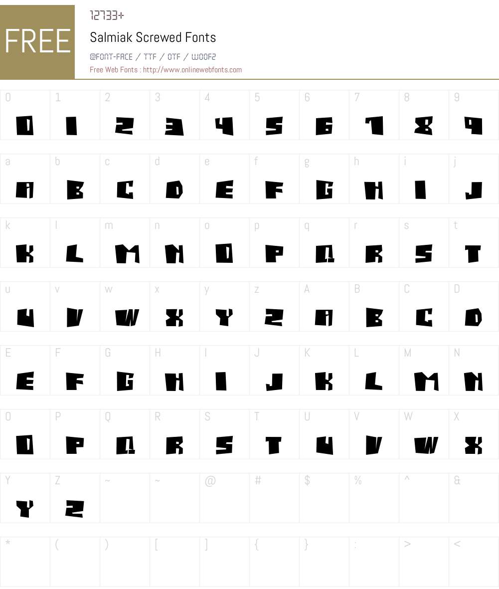 Salmiak Screwed Font Screenshots