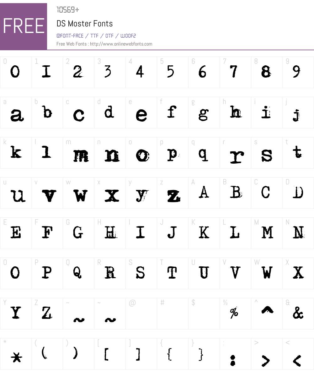DS Moster Font Screenshots