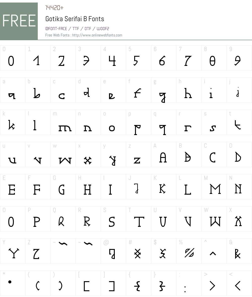 Gotika Serifai B Font Screenshots