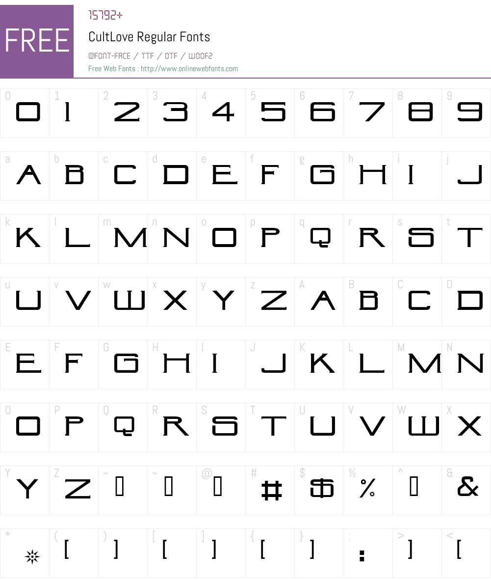 CultLove Regular Font Screenshots