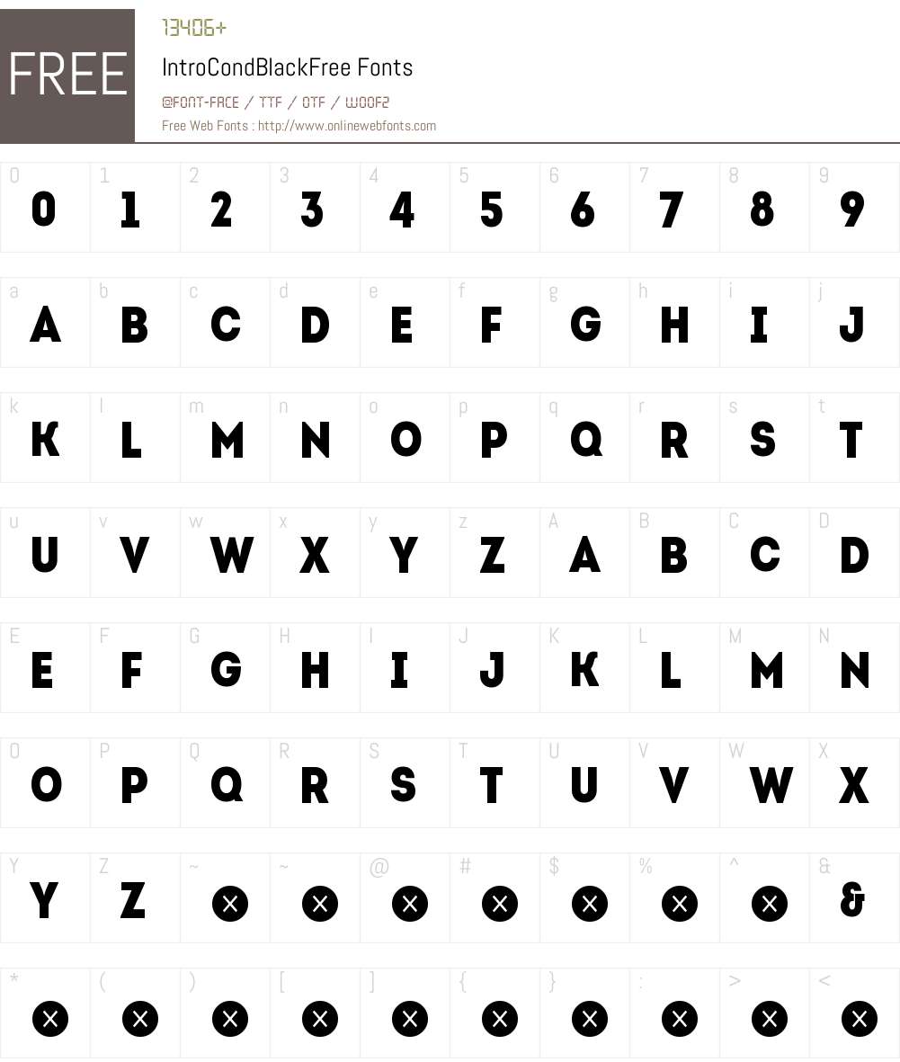 Intro Cond Black Free Font Screenshots