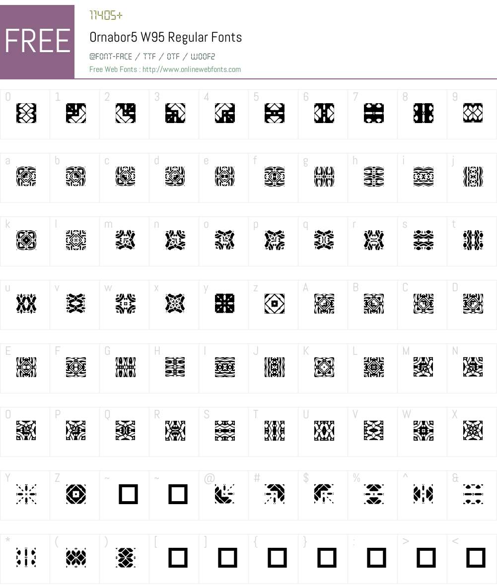 Ornabor5 Font Screenshots