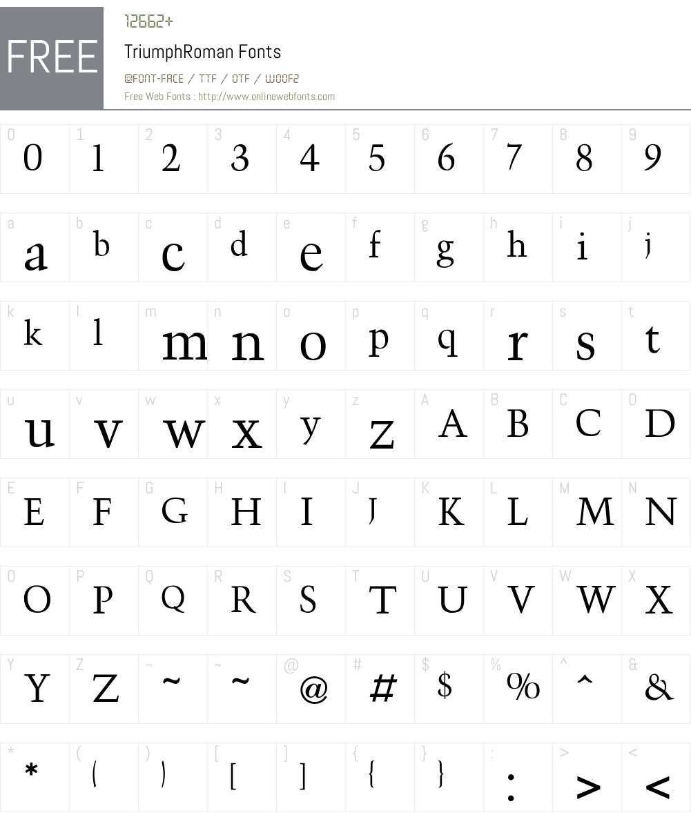 Triumph Font Screenshots