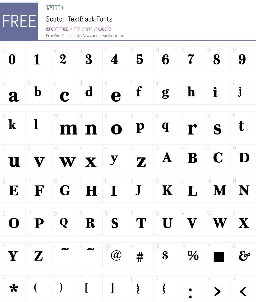 Scotch Font Screenshots