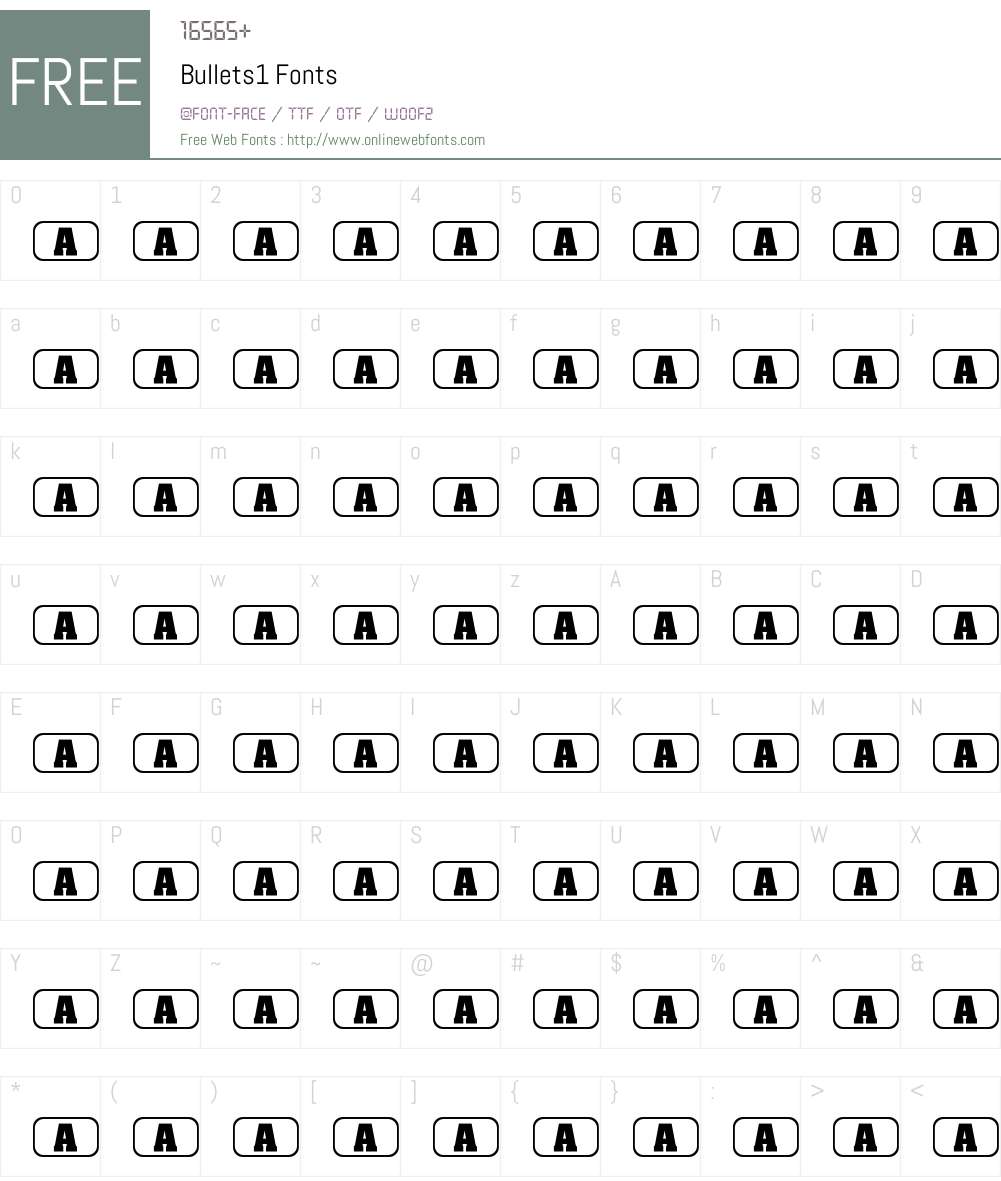 Bullets1 Font Screenshots