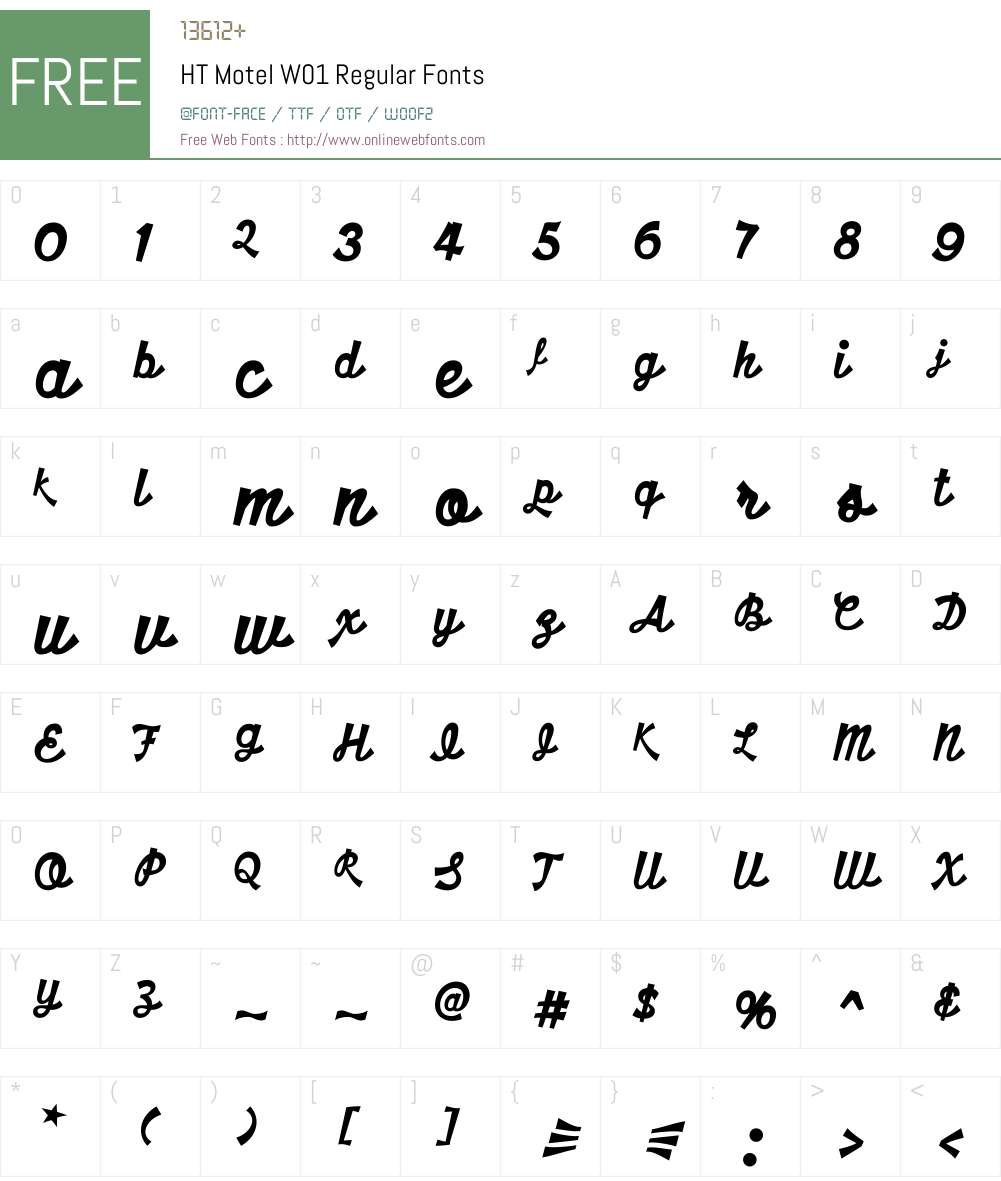 HTMotelW01-Regular Font Screenshots