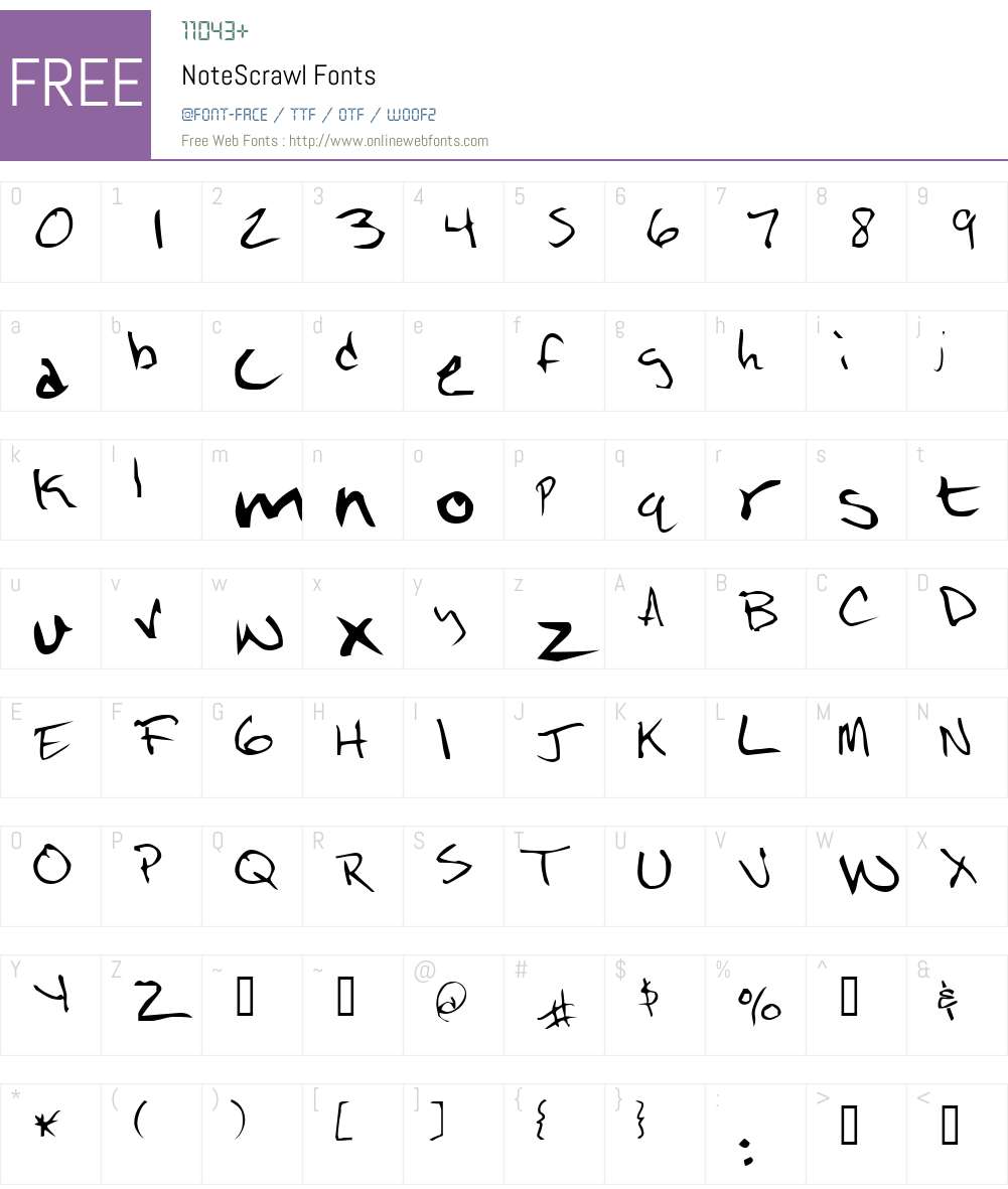 NoteScrawl Font Screenshots