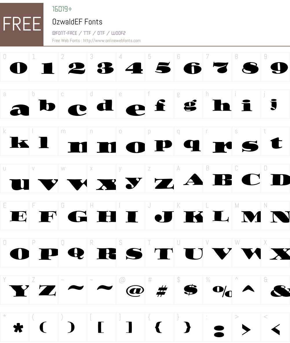 OzwaldEF Font Screenshots