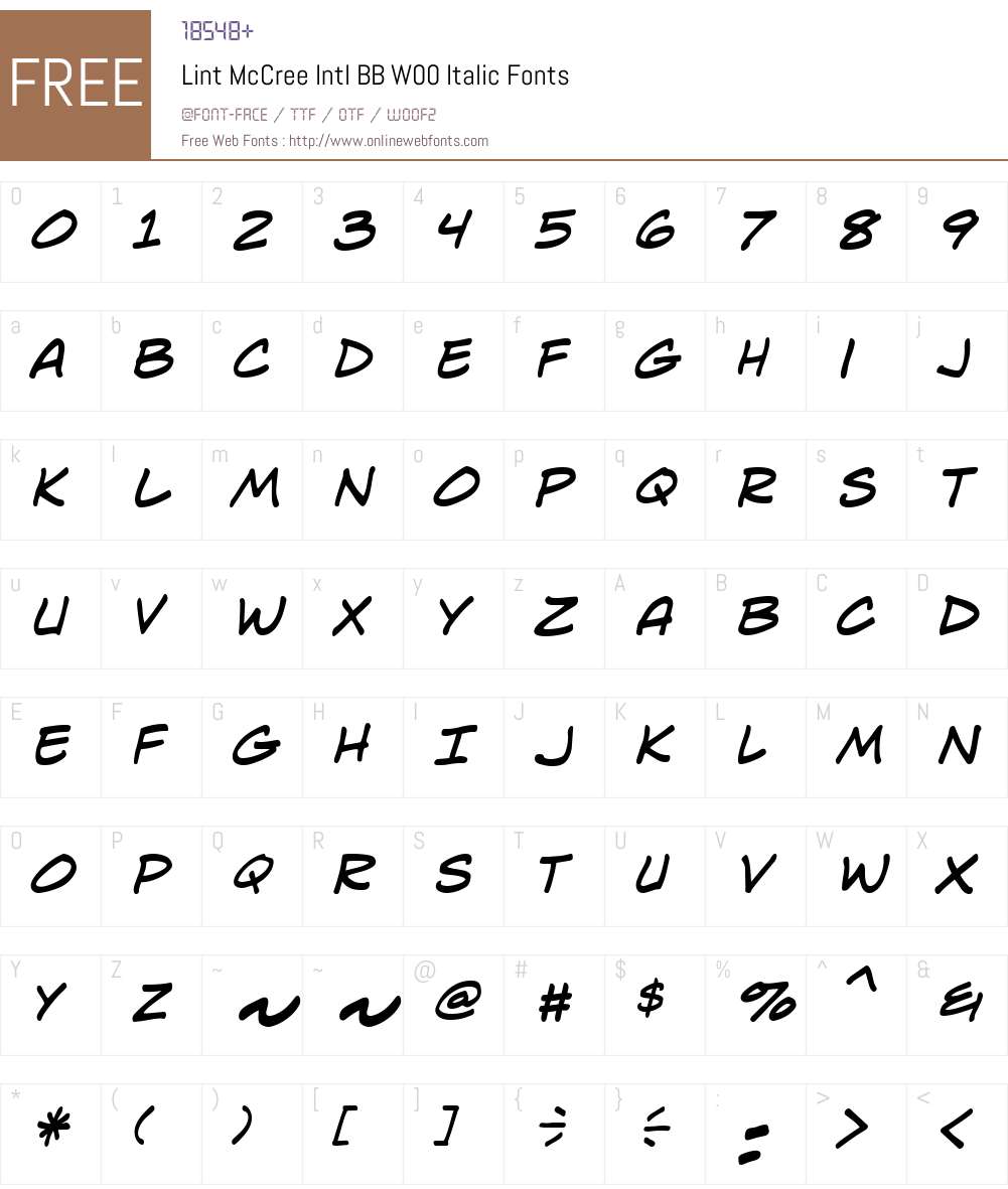 Lint McCree Intl BB Font Screenshots