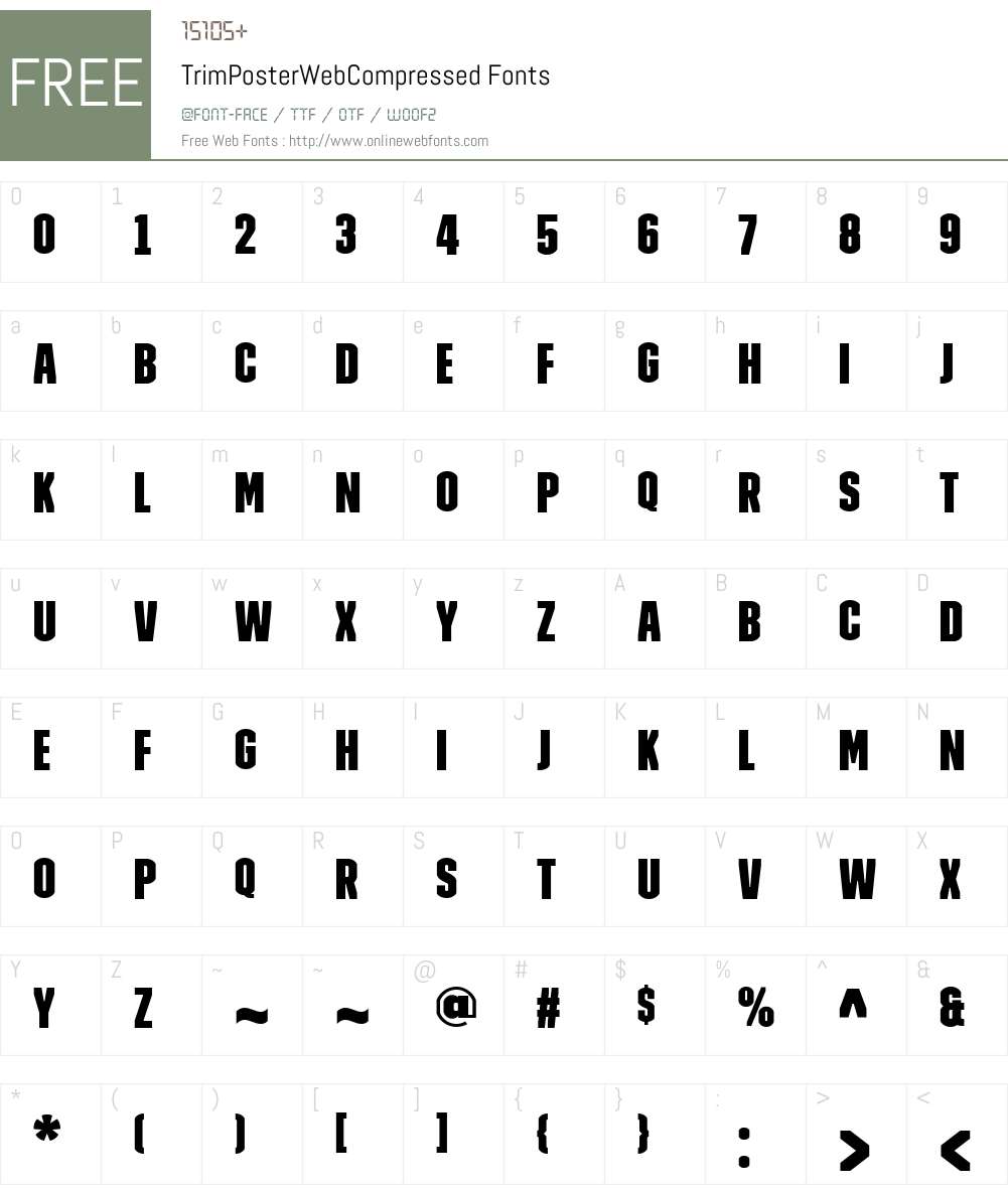 TrimPosterWebCompressed Font Screenshots