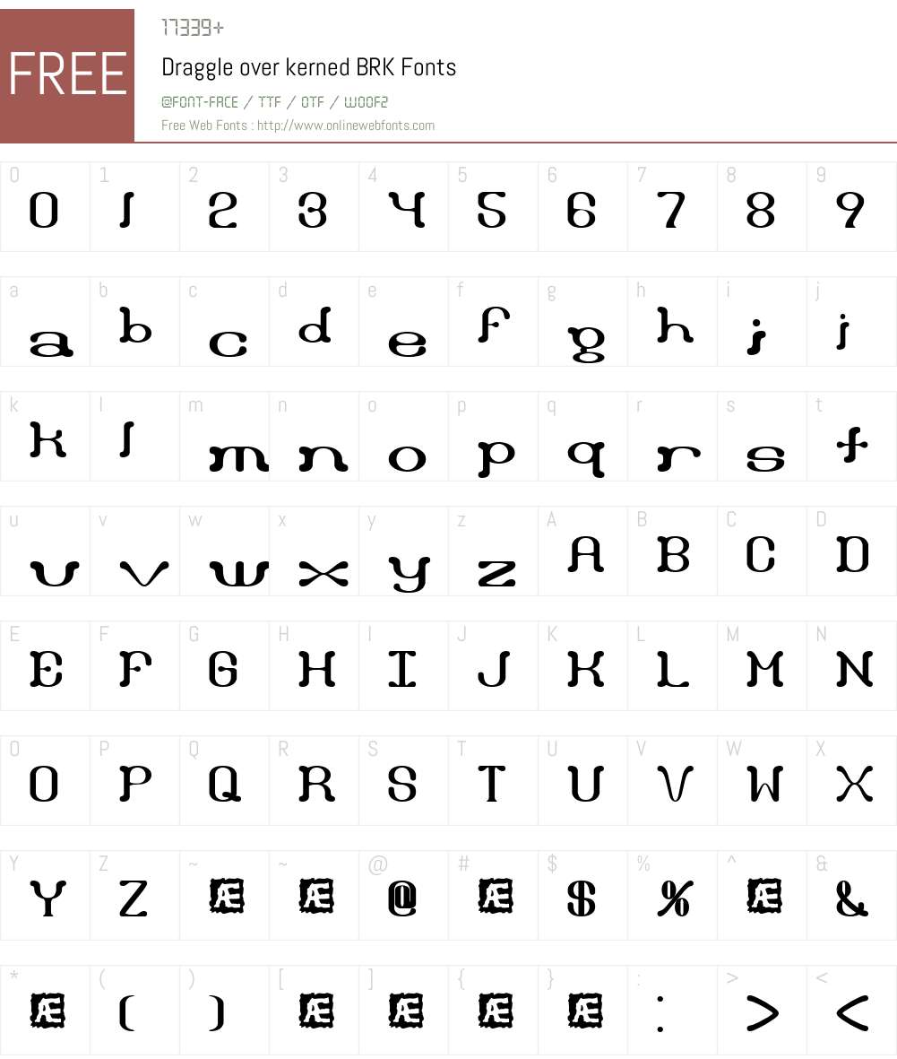 Draggle over kerned BRK Font Screenshots