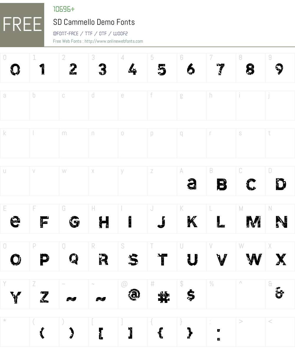 SD Cammello Demo Font Screenshots