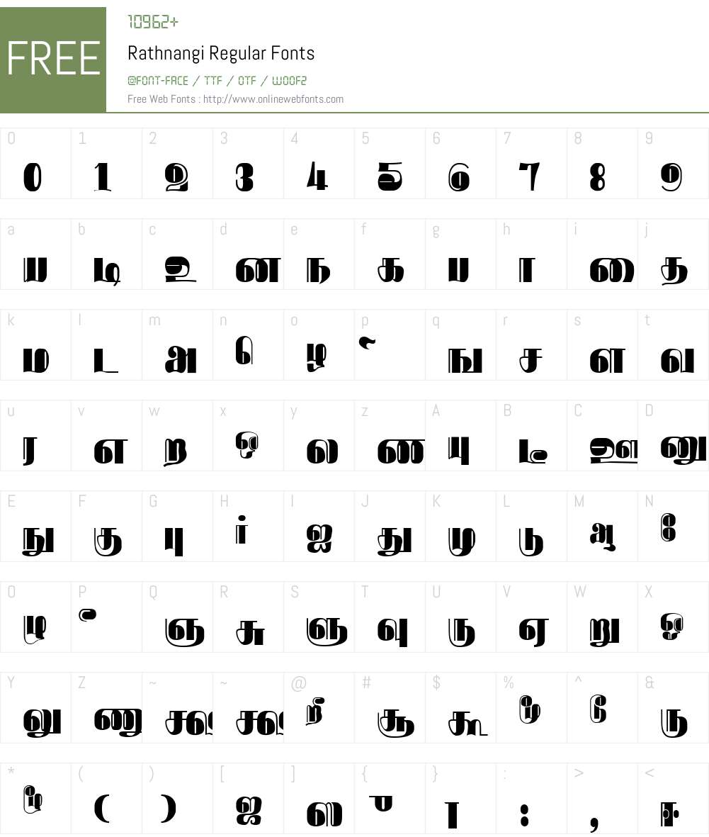 Rathnangi Font Screenshots
